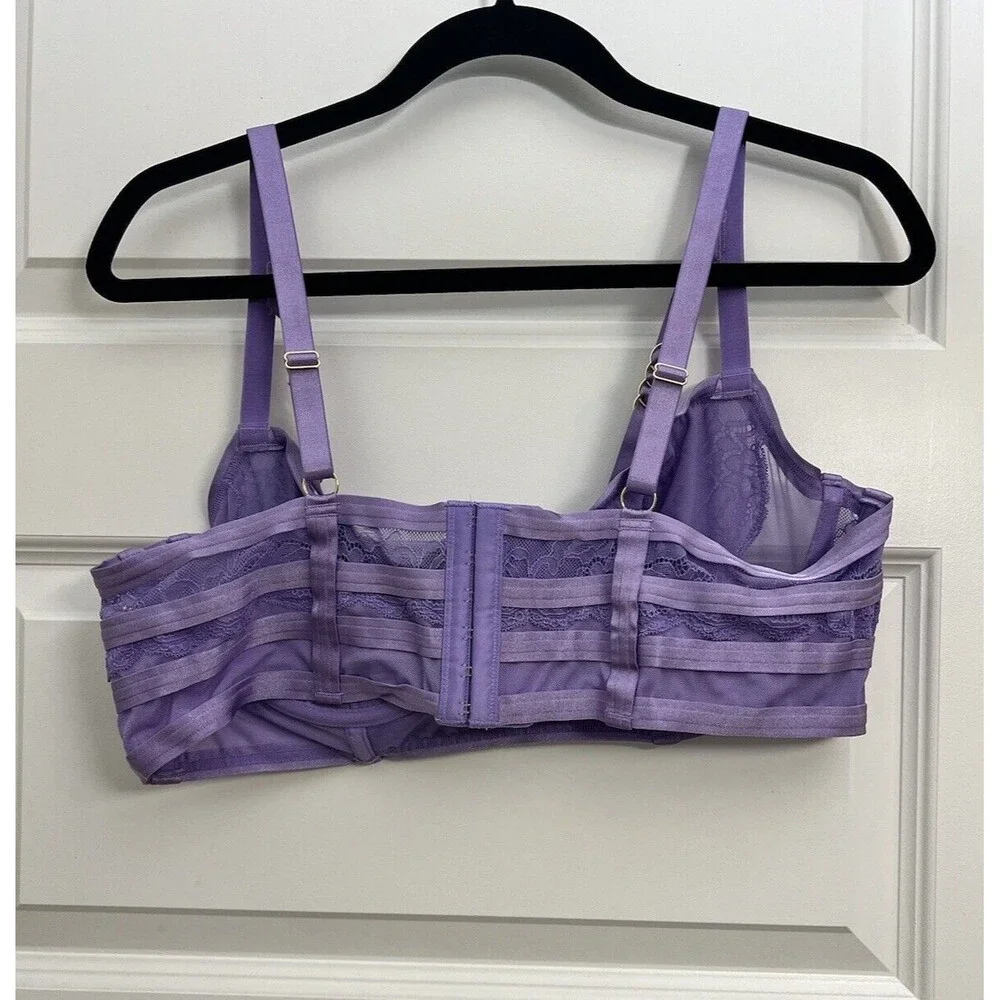 Torrid Curve Straps And Lace Underwire Bra Lilac W Plus Sz 1 Lingerie Floral NWT - Picture 3 of 13